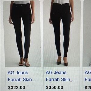 AG Farrah high rise Skinny Black Jeans